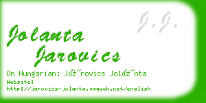 jolanta jarovics business card